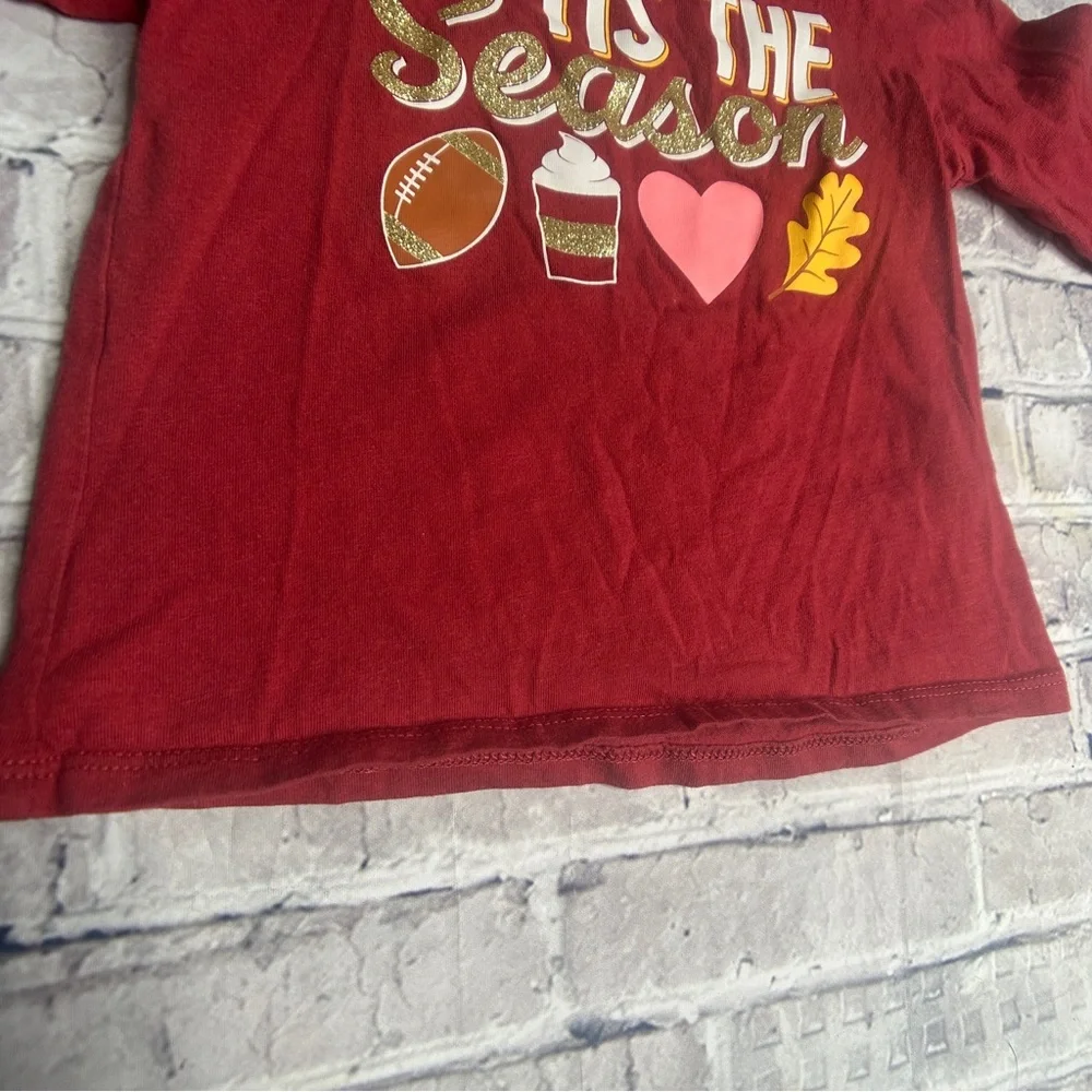 EUC The Children's Place Festive Red Long Sleeve Tee Size 18-24 Months